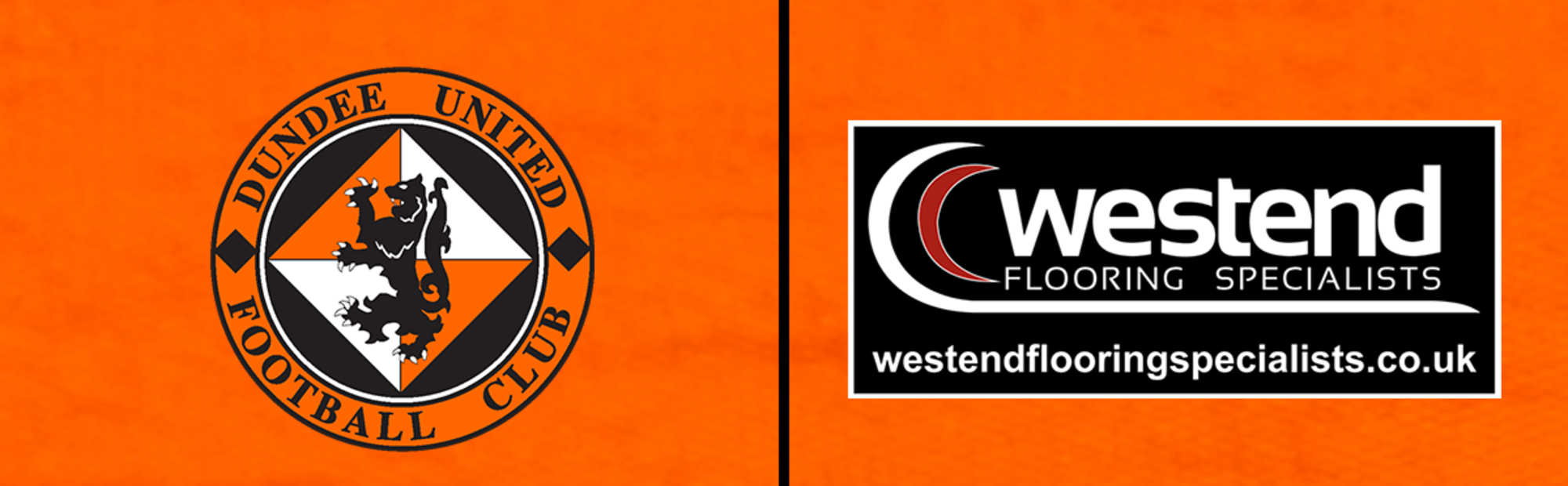 Dundee United and WestEnd Flooring crests