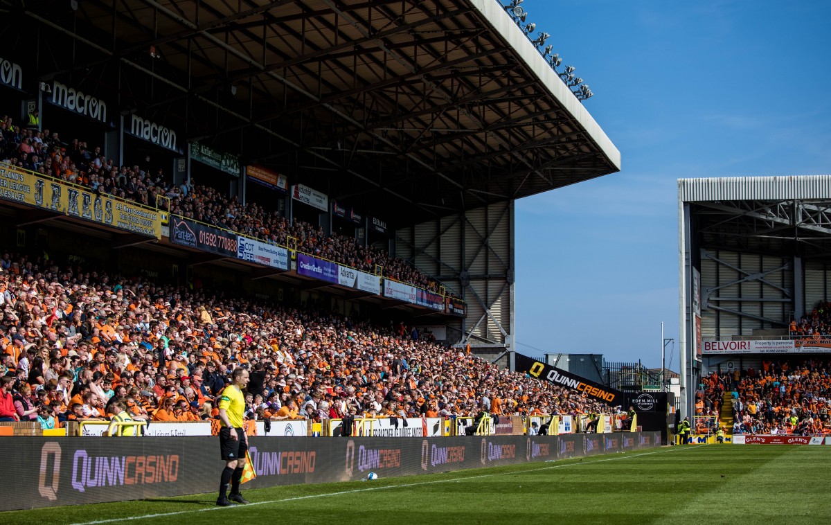 A packed out George Fox Stand at Tannadice